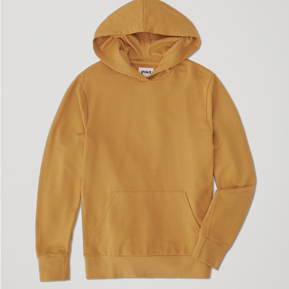Men's Mustard Essential Loopback Terry Pullover Hoodie - M